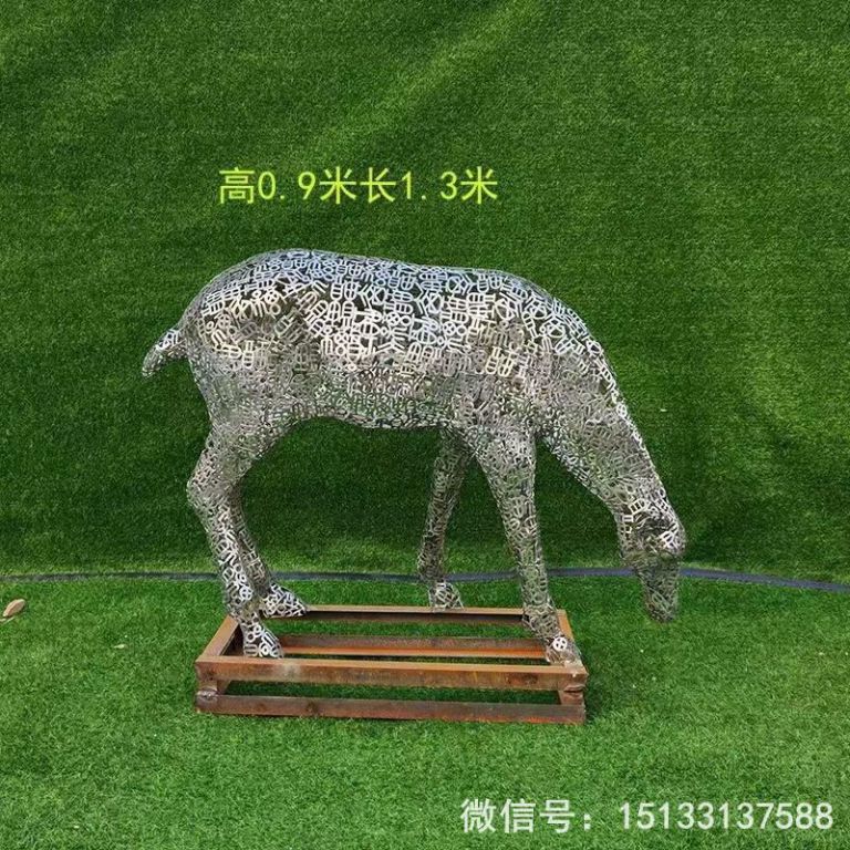 不銹鋼各種姿態(tài)小鹿雕塑 景觀小鹿雕塑2