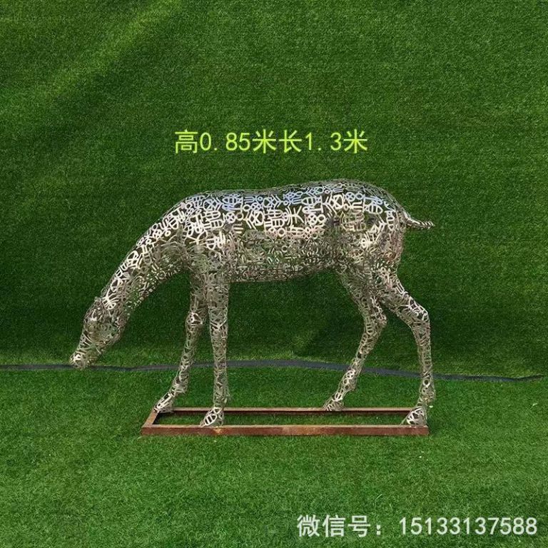 不銹鋼各種姿態(tài)小鹿雕塑 景觀小鹿雕塑1