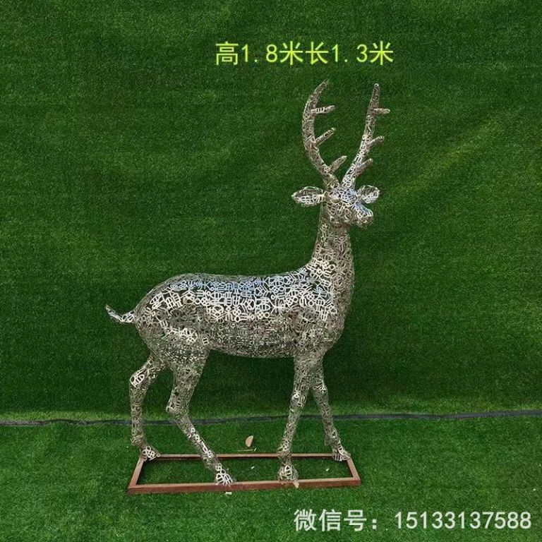 不銹鋼各種姿態(tài)小鹿雕塑 景觀小鹿雕塑4