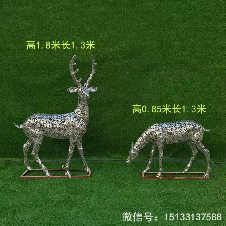 不銹鋼各種姿態(tài)小鹿雕塑 景觀小鹿雕塑6