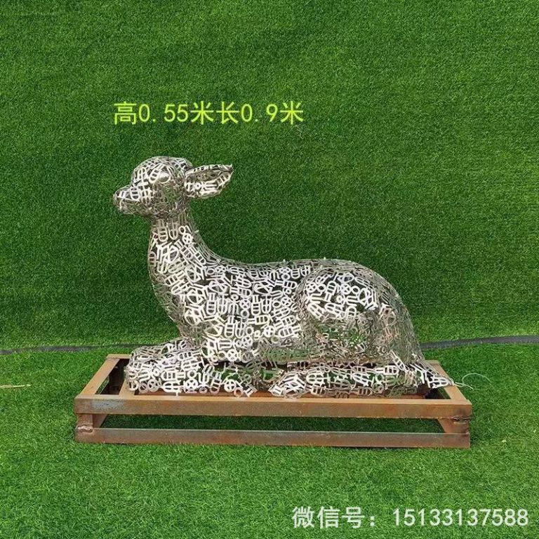 不銹鋼各種姿態(tài)小鹿雕塑 景觀小鹿雕塑1