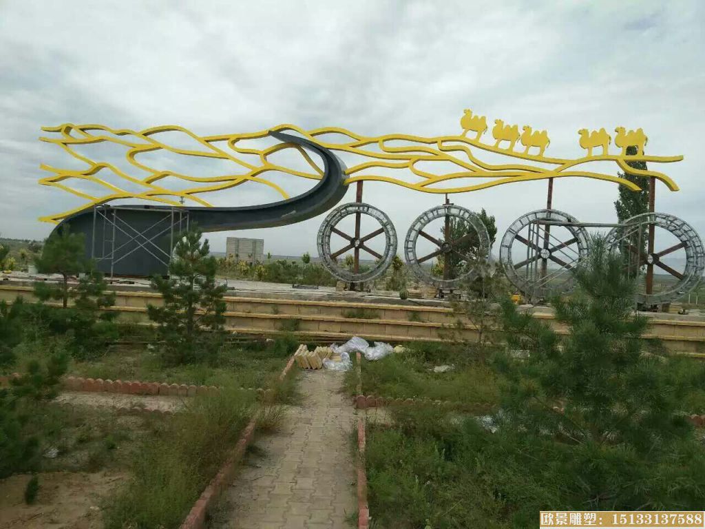 不銹鋼抽象駱駝雕塑定制 景觀駱駝動(dòng)物擺件