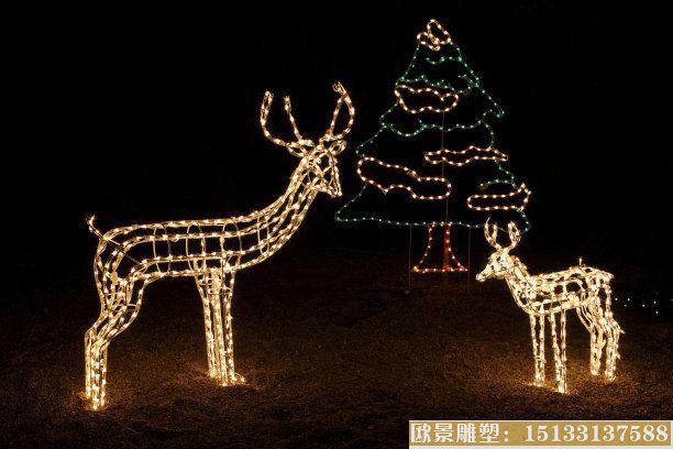 城市燈光雕塑鹿_動物雕塑_公園景觀設計